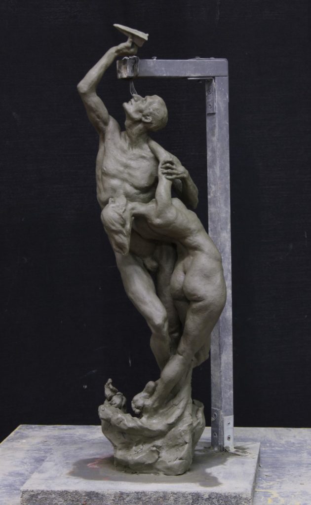 «The Unbearable Lightness», bronze on marble base, 2016